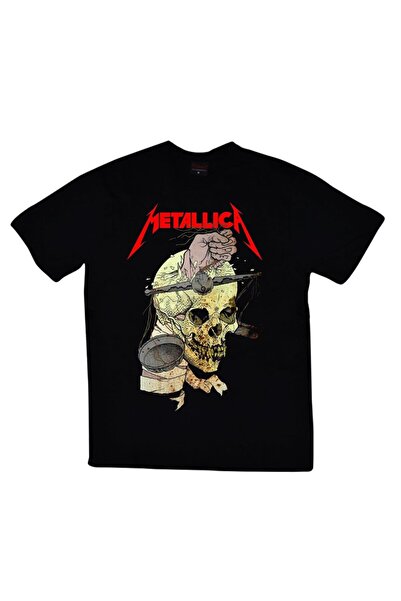 fame-stoned Μπλουζάκι με στάμπα Metallica Unisex 100% βαμβακερό μαύρο