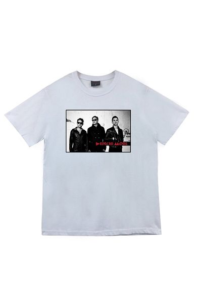 fame-stoned Λευκό μπλουζάκι Depeche Mode Printed Unisex 100% βαμβάκι
