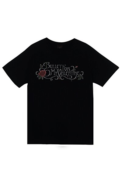 fame-stoned Bullet For My Valentine Baskılı Unisex %100 Pamuk Siyah T-shirt
