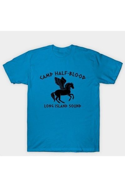 fame-stoned Μπλουζάκι Unisex Blue Camp Half Blood Long Island Sound Printed