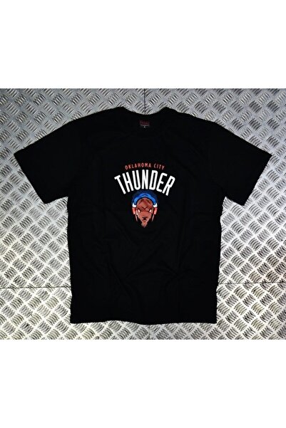 fame-stoned Oklahoma Siti Thunder Štampano Unisex 100% pamuk Crna T-shirt