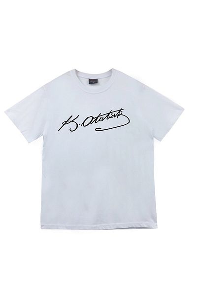 fame-stoned Μπλουζάκι Gazi Mustafa Kemal Atatürk με στάμπα Unisex 100% βαμβακερό λευκό