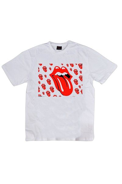 fame-stoned The Rolling Stones Printed Unisex 100% βαμβακερό λευκό μπλουζάκι