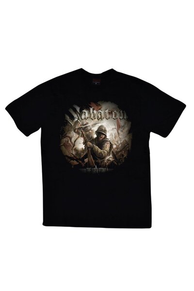 fame-stoned Tricou negru unisex cu imprimeu Sabaton 100% bumbac