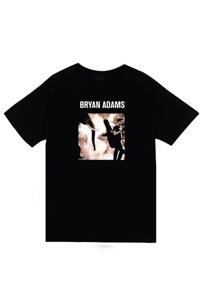 fame-stoned Tricou negru unisex 100% bumbac cu imprimeu Bryan Adams
