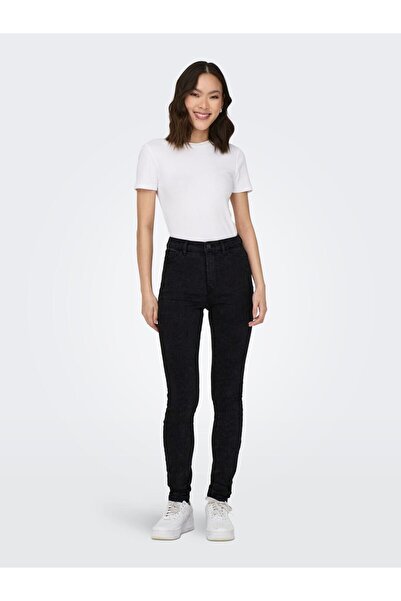 ONLY Skinny Fit Dar Paça Siyah Kadın Kot Pantolon 15315352