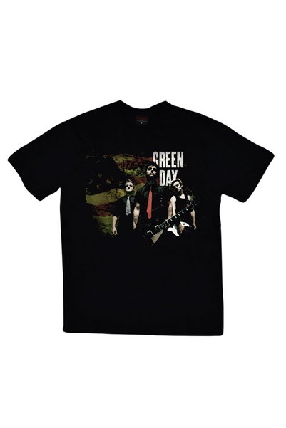 fame-stoned Green Day Štampano Unisex 100% pamuk Crna T-shirt