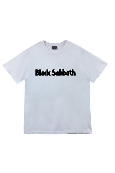 fame-stoned Μαύρο Sabbath Printed Unisex 100% Cotton Λευκό T-shirt