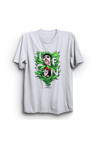 fame-stoned Μπλουζάκι Unisex White Leon Printed
