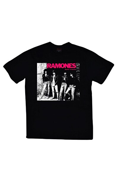 fame-stoned Unisex crni Ramones Štampano T-shirt