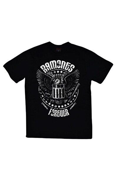 fame-stoned Unisex crni Ramones Štampano T-shirt