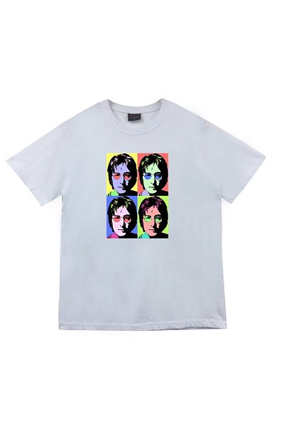 fame-stoned The Beatles Printed Unisex 100% βαμβακερό λευκό μπλουζάκι