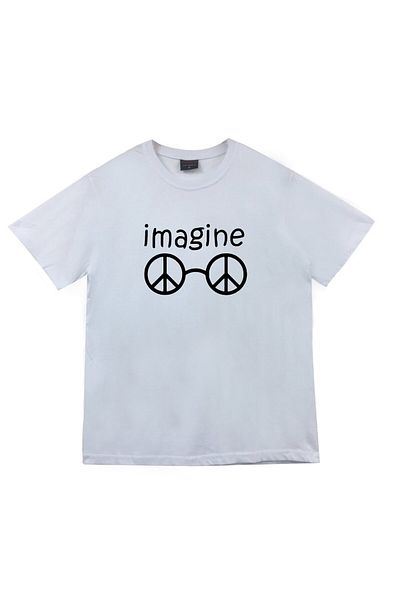 fame-stoned The Beatles Printed Unisex 100% βαμβακερό λευκό μπλουζάκι