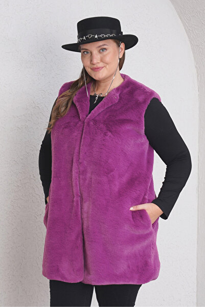 Büyük Moda Faux Fur Vest