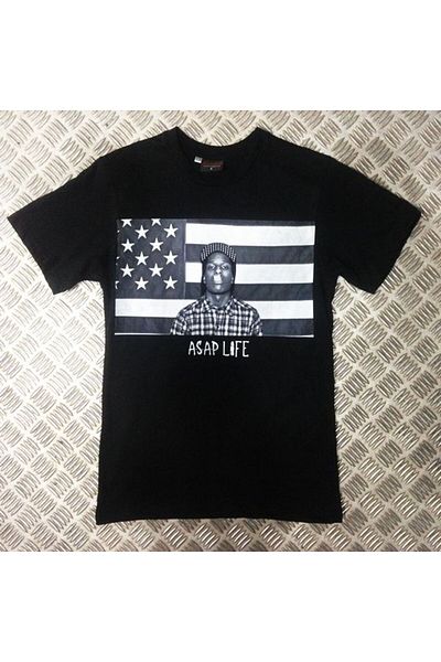 fame-stoned Μπλουζάκι Asap Rocky Printed Unisex 100% βαμβακερό μαύρο