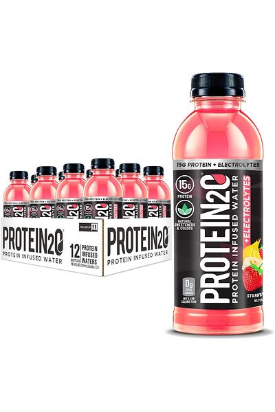 Protein2o Infused Water Plus Electrolytes, Strawberry Banana, 500 ML, Pack of 12 Pieces