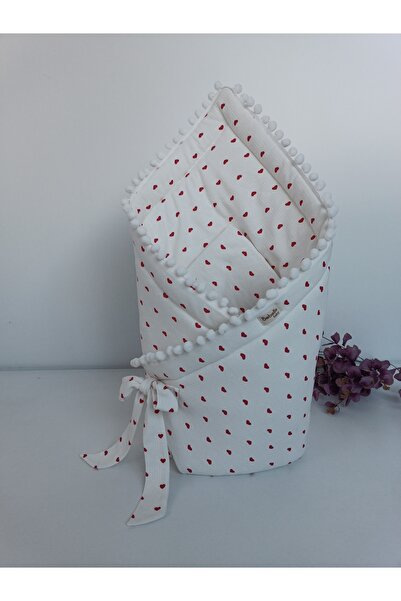 Bebella Heart Patterned Baby Blanket & Swaddle - Hospital Release Newborn % Cotton Stroller Cover Quilt