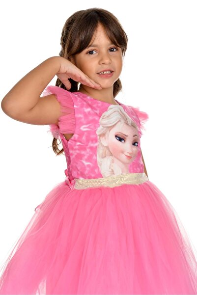 Mnk Baby&Kids Kız Çocuk Parti Kostüm Elbisesi  M00674 PEMBE