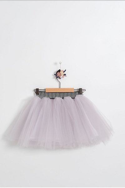 Milangel Light Gray Cotton Lined Tutu Skirt