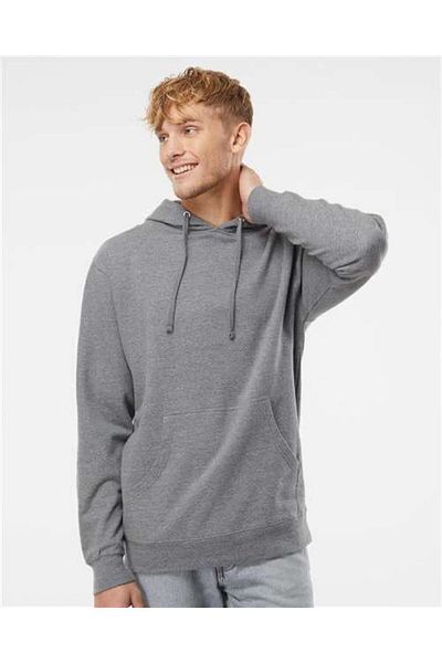 THE WHITE Men's Gray Kangaroo Pocket Hooded 100% Cotton Sweatshirt