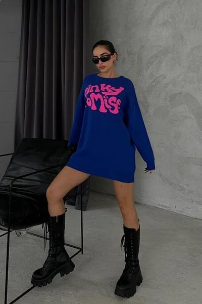 Luq Pulover de damă oversize - Design imprimat