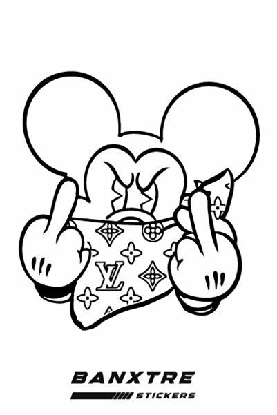 Banxtre ملصق ديكور Mcky LV مقاس 10 سم × 10 سم - للمحرك والسيارة والخوذة (قطعة...