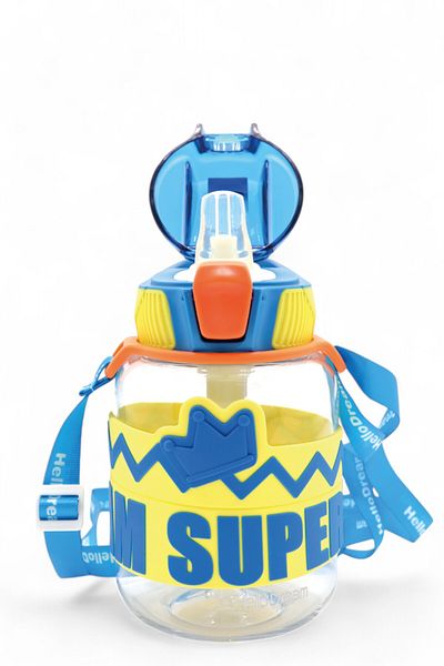 M&B WATER BOTTLE King Tritan Water Bottle with Straw - Colored Water Bottle with Neck Strap School Children's Water Bottle Bpa Free 620 ml