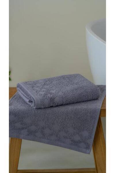 Bluenity Набір з 2 рушників для рук/обличчя з 100% натуральної бавовни, 50x90 см, антрацит