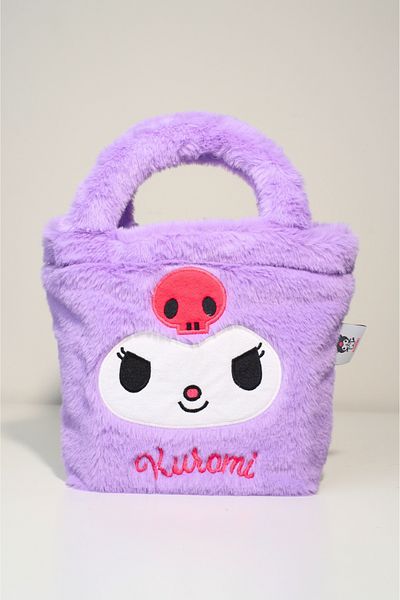 WİGGLE Wiggle Kuromi Soft Plush Furry Single Compartment Magnetic Children's Handbag