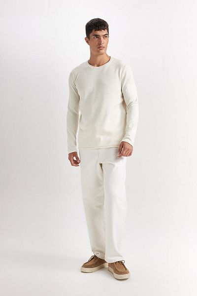 DeFacto Relax Fit Crew Neck Basic Knitwear Sweater D3278Ax24Wn
