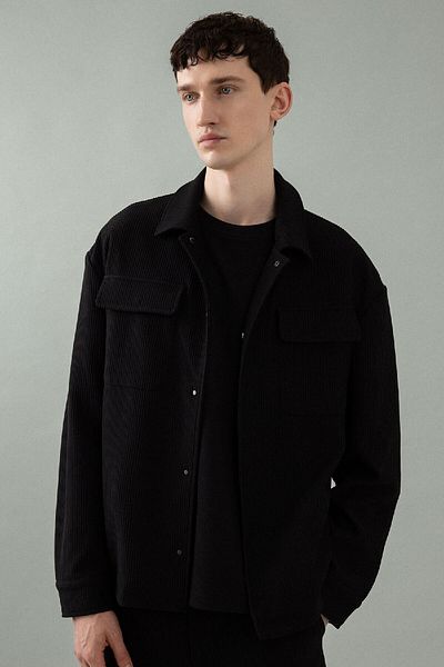 DeFacto Relaxed Fit Pleated Shirt Collar Pocket Jacket B6500Ax24Sp