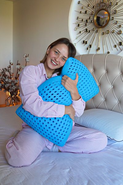 MA'DEMUR Blue Visco Pillow with Air Duct 60X40X15 cm