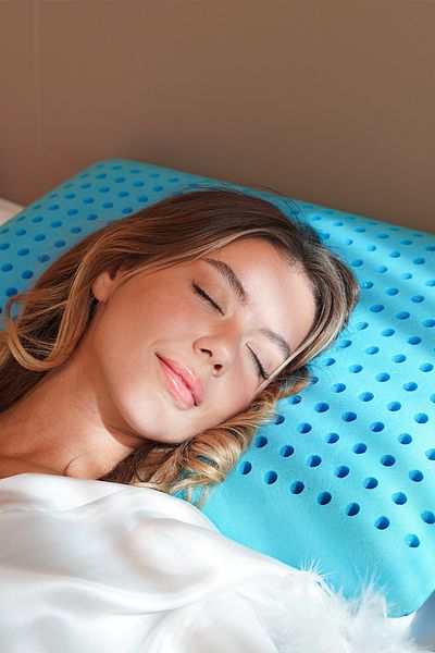 MA'DEMUR Blue Visco Pillow with Air Duct 60X40X15 cm