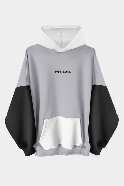 Vatkalimon Colorful Gray, Black, White Hooded Hoodie Sweatshirt