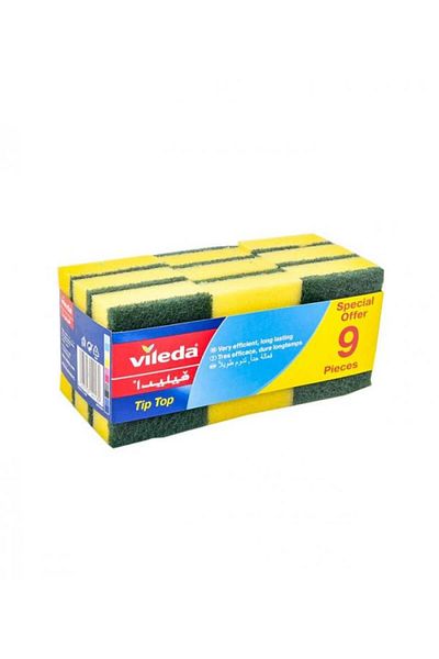 Vileda Tiptop Dishwashing Sponge 6+3 Pcs