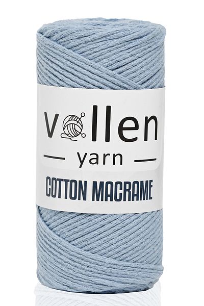 vollen yarn Premium βαμβακερό νήμα μακραμέ, 2mm βαμβακερή αλυσίδα μακραμέ, supla, τσάντα νήμα, μπλε πάγου