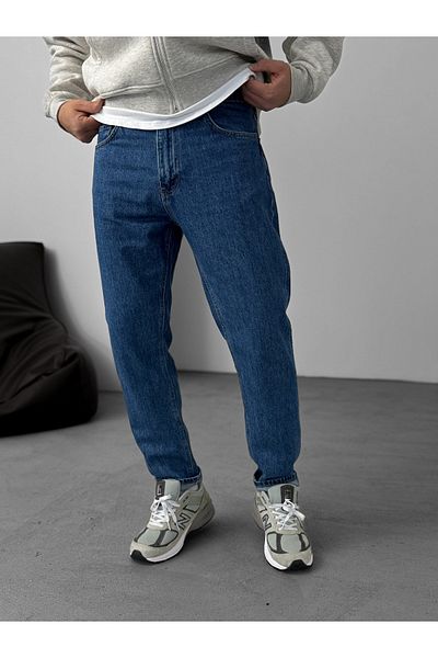 BYBASICMAN Gj-16595 Model Dark Blue Basic Boyfriend Jean