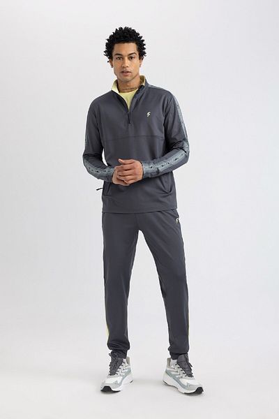DeFacto Bedrucktes Sweatshirt mit schwerem Stoff und schmalem Reißverschluss B5143ax24sp