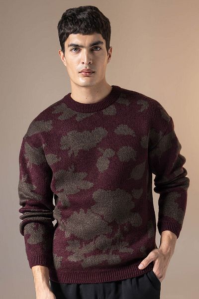 DeFacto Relax Fit Patterned Crew Neck Knitwear Sweater B8408Ax23Wn