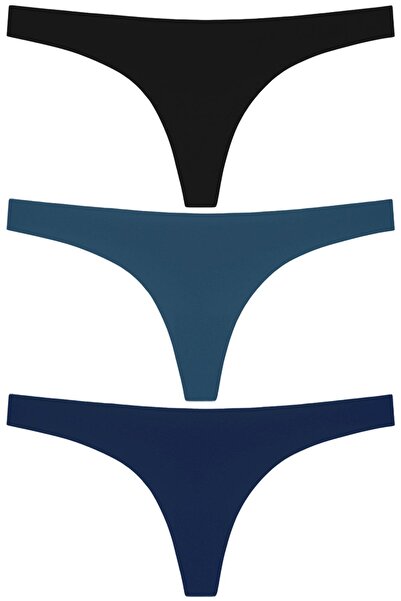 Cottonhill Basic Laser Cut Thong Panties 3-Pack - 6