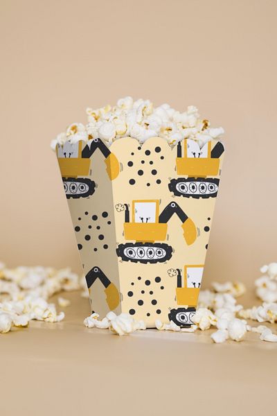 Niksy Design Construction Themed Mini Corn Box 8 Pieces