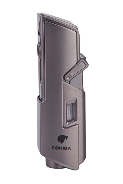 COHİBA Cohiba Tek Torch Pürmüz Gunmetal Dahili Delici & İğne Metal Puro Çakmağı