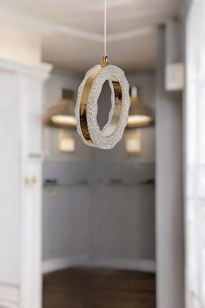 Fer Avize Işıl Gold Modern Chandelier Living Room Kitchen Living Room Doorway Single
