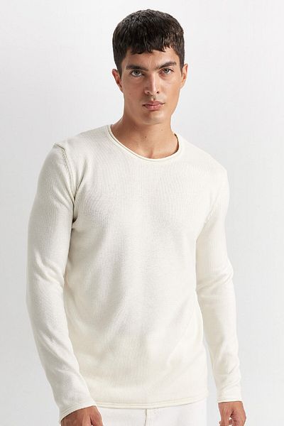 DeFacto Relax Fit Crew Neck Basic Knitwear Sweater D3278Ax24Wn
