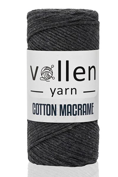 vollen yarn 2mm Grey Cotton Chain Macrame - Premium Cotton, Supla and Bag Lanyard