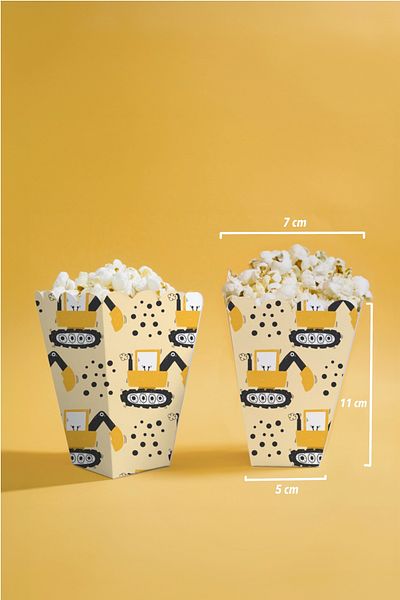 Niksy Design Construction Themed Mini Corn Box 8 Pieces