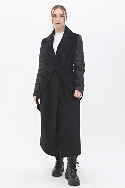 Veger Kaşe Kapitone Karışık Uzun Özel Tasarım Palto