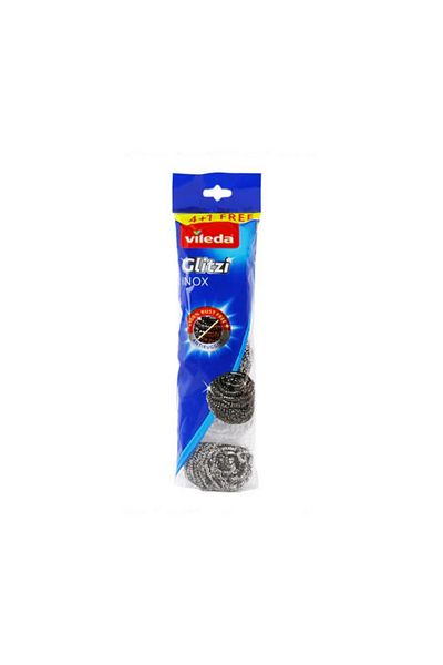 Vileda Stainless Steel Spirale Scrubbers 4+1 Free