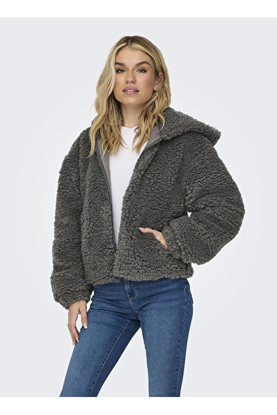 ONLY Onlellıe Sherpa Hooded Vizon Жіночий пухнастий пальто 15293368