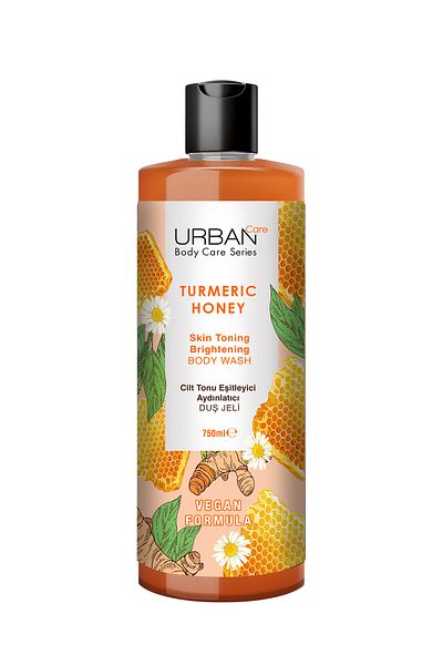 Urban Care 750 مل جل استحمام تورميريك هوني لتوحيد لون البشرة وتفتيحها - نباتي